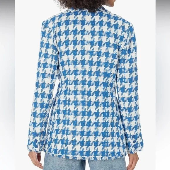 Steve Madden Blazer Blue and White Houndstooth Size Small - Picture 4 of 10